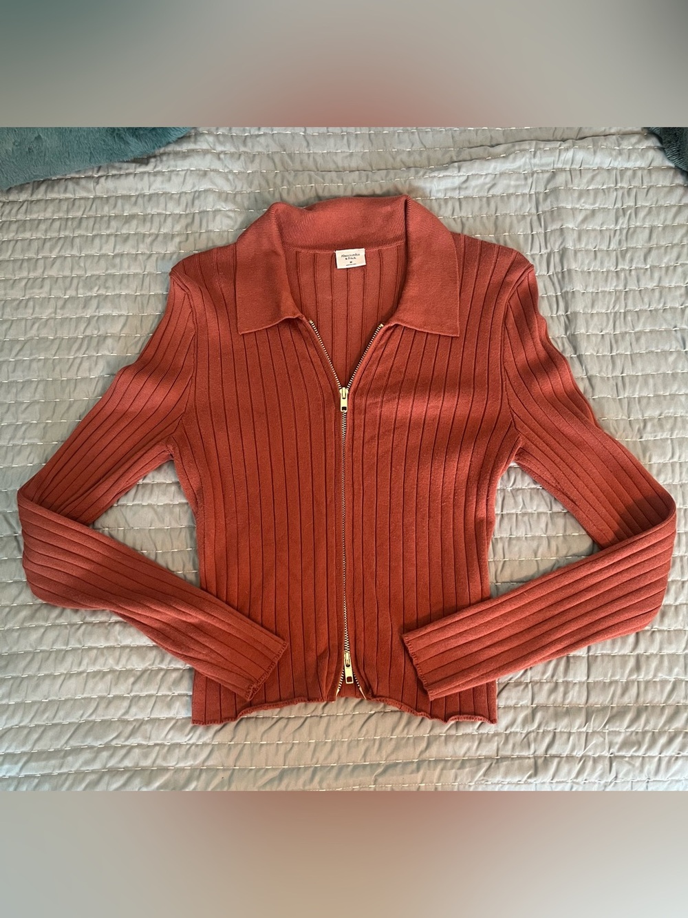 Abercrombie Ribbed Two Way Zipper Sweater